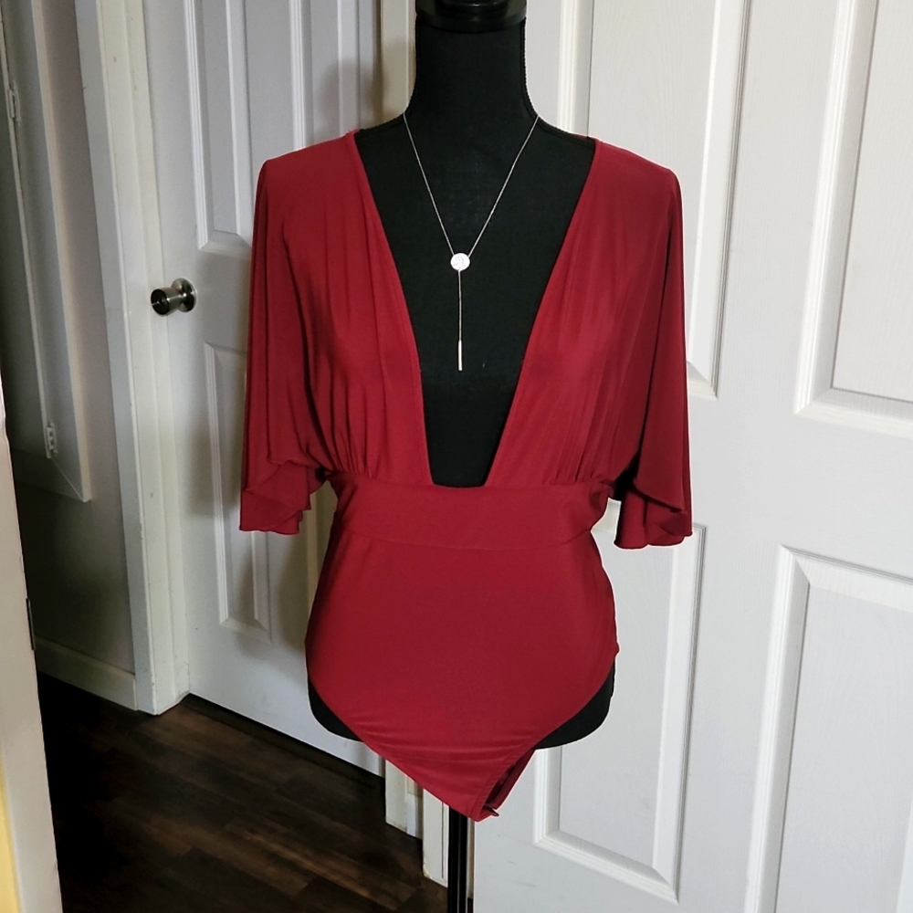 Plunge neckline bodysuit